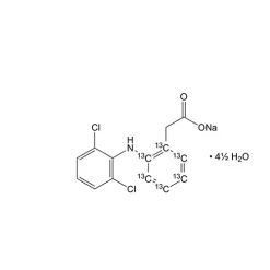 Diclofenac-(acetophenyl ring-C) sodium salt hemi(nonahydrate)