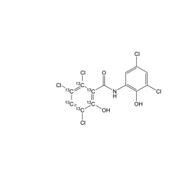 Oxyclozanide-(benzoyl ring-13C6)