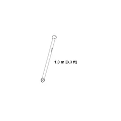 Extension Pipe, 1 m, with Side Hole, Stainless Steel