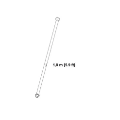 Extension Pipe, 1.8 m, with Side Hole, Stainless Steel