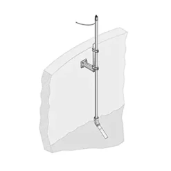 Pole mounting hardware AN-ISE sc/A-ISE sc/N-ISE sc, 24 cm bracket, SS pole 2 m