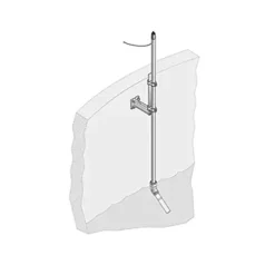 Pole mounting hardware A-ISE sc, 24 cm bracket, SS pole 2 m
