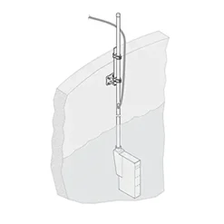 Filtrax Pole mounting hardware, 10 cm bracket, SS pole with opening 2 m