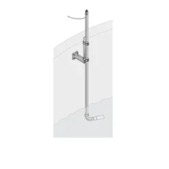 UVAS Pole mounting hardware, 24 cm bracket, SS pole 2 m