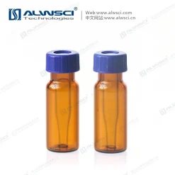 Lọ thủy tinh màu hổ phách 2ml 9-425 có nắp vặn và ống nhỏ 0.2ml bên trong