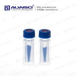 Bộ lọ nhựa PP trong suốt 2ml, ren vặn 9-425, kèm ống lót siêu nhỏ 0.3ml.