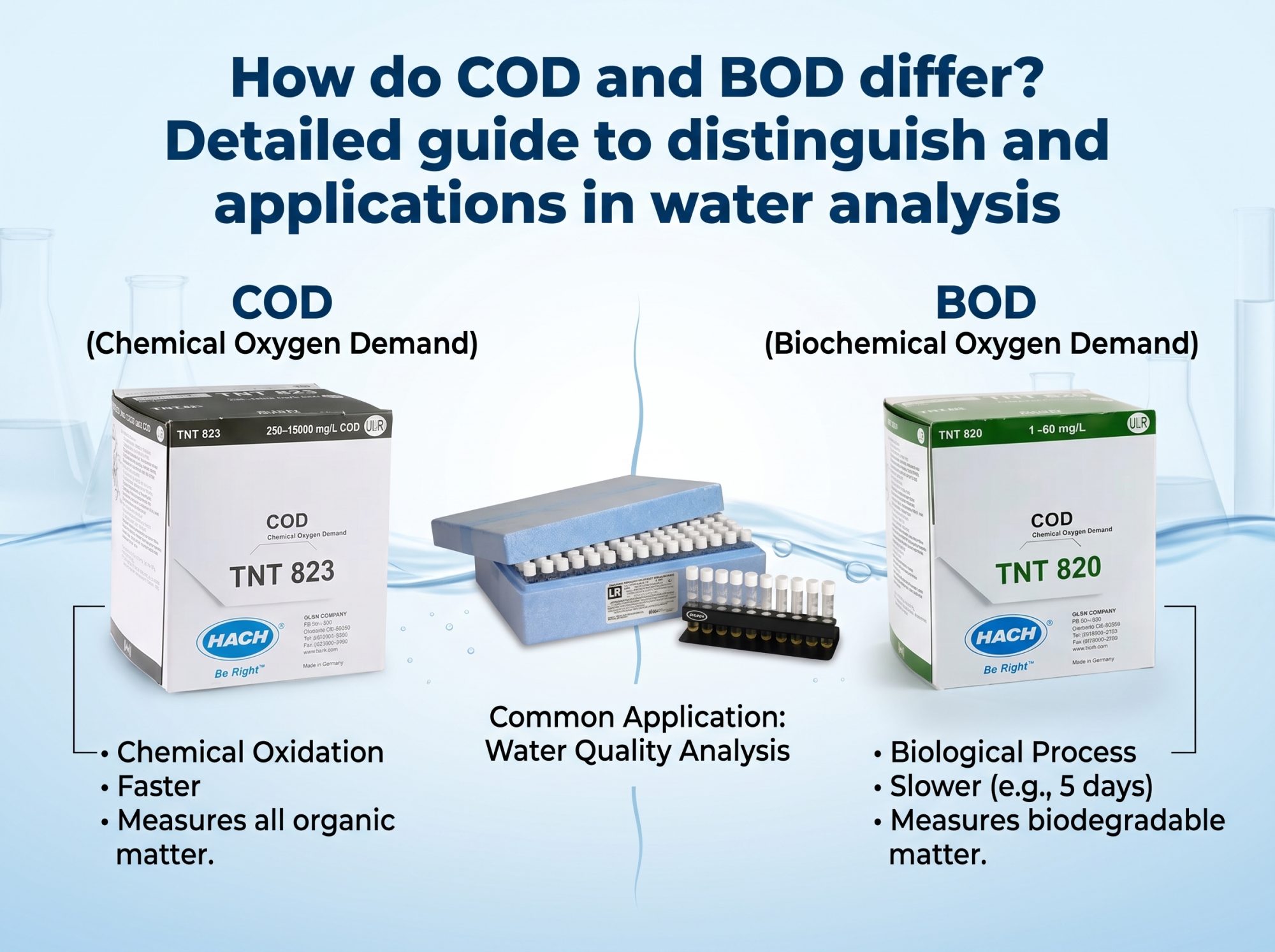 COD VÀ BOD KHÁC NHAU NHƯ THẾ NÀO? HƯỚNG DẪN PHÂN BIỆT CHI TIẾT VÀ ỨNG DỤNG TRONG PHÂN TÍCH NƯỚC