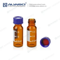 Lọ thủy tinh vặn 2ML 9-425 màu hổ phách có vạch chia độ với bộ dụng cụ đánh dấu đóng gói